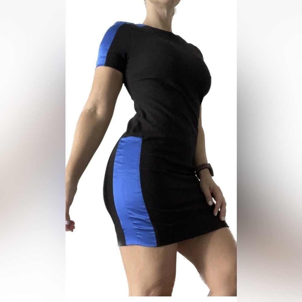 Sandro Black and Blue Bodycon Dress size 2
